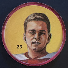 Load image into Gallery viewer, 1963 Nalley&#39;s Potato Chips CFL Football Token Plastic Coin #29 Whit Tucker
