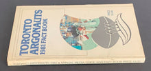 Load image into Gallery viewer, 1981 Toronto Argonauts CFL Football Fact Book Media Guide Vintage Publication
