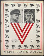 Toronto Maple Leafs Churchill/Eisenhower Cover Program International League VTG