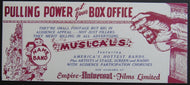 Circa 1930 Empire Universal Films Blotter Musicals Vintage Advertising Americana