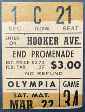 Load image into Gallery viewer, 1958 Detroit Red Wings Black Hawks Ticket Stub NHL Hockey Bobby Hull Rookie 2 Gs
