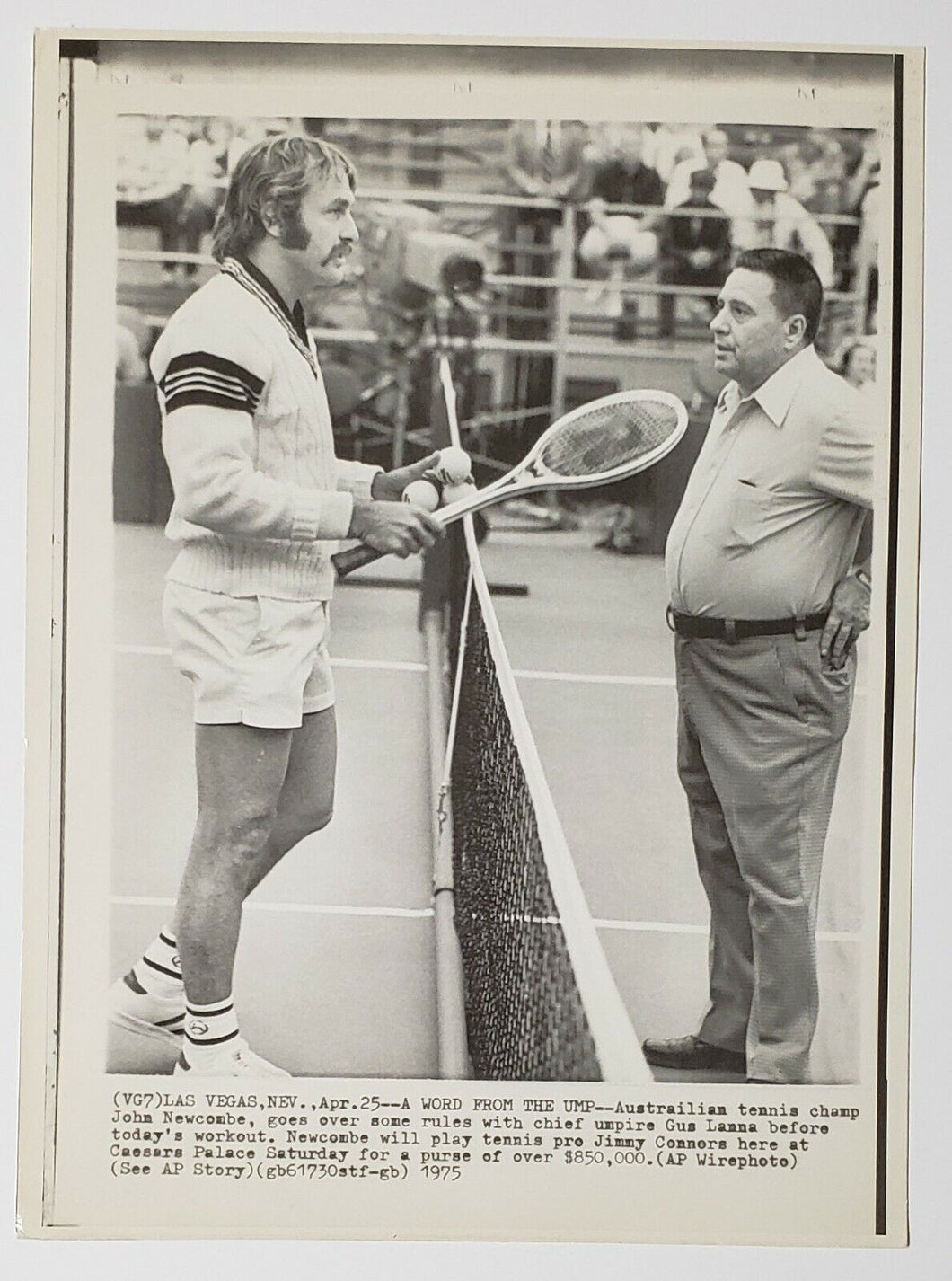 1975 Allan King Tennis Classic Allan Newcombe Press Photo - Jimmy Conner