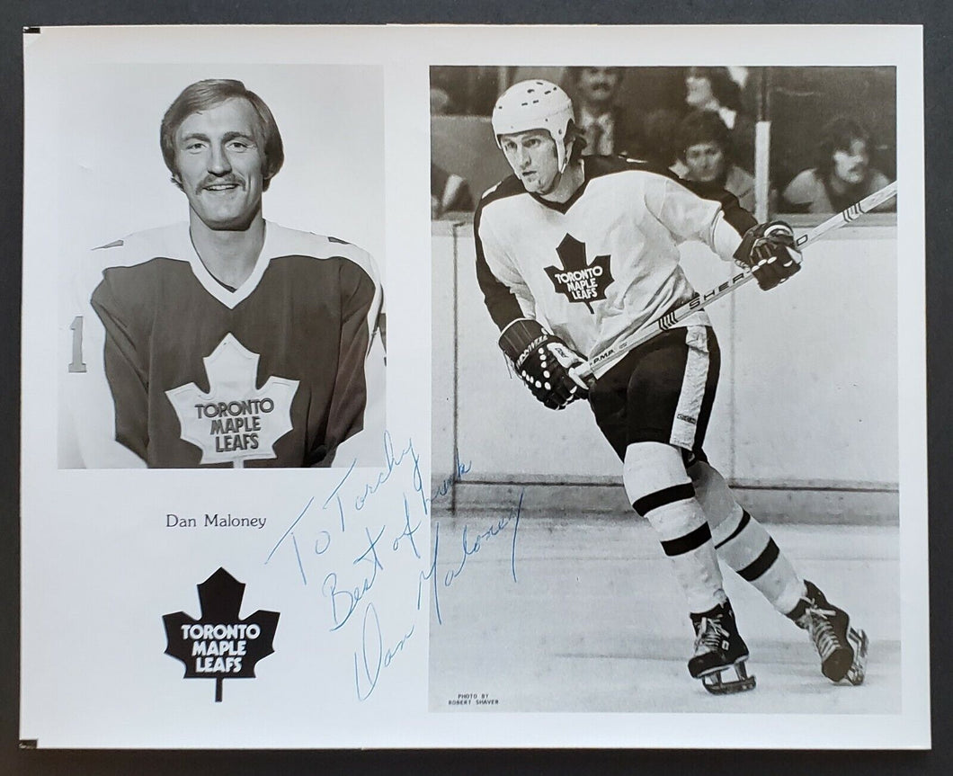 NHL Toronto Maple Leafs Dan Maloney Autographed Photo - Torchy Schell Collection