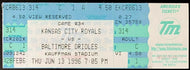 1996 MLB Baseball Orioles Ticket Cal Ripken Ties Int'l Consecutive Games Record