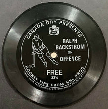 Load image into Gallery viewer, 1960&#39;s Ralph Backstrom On Offence Canada Dry Promo Record LP Vintage Hockey
