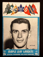 1957 Maple Leaf Gardens NHL Hockey Program VTG Leafs vs Rangers Marc Reaume