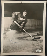 Ted Lindsay Autographed B&W Photo Detroit Red Wings NHL Hockey JSA Signed VTG