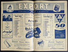 Load image into Gallery viewer, 1956 Toronto Maple Leafs Hockey Program Maple Leaf Gardens Boston Bruins NHL
