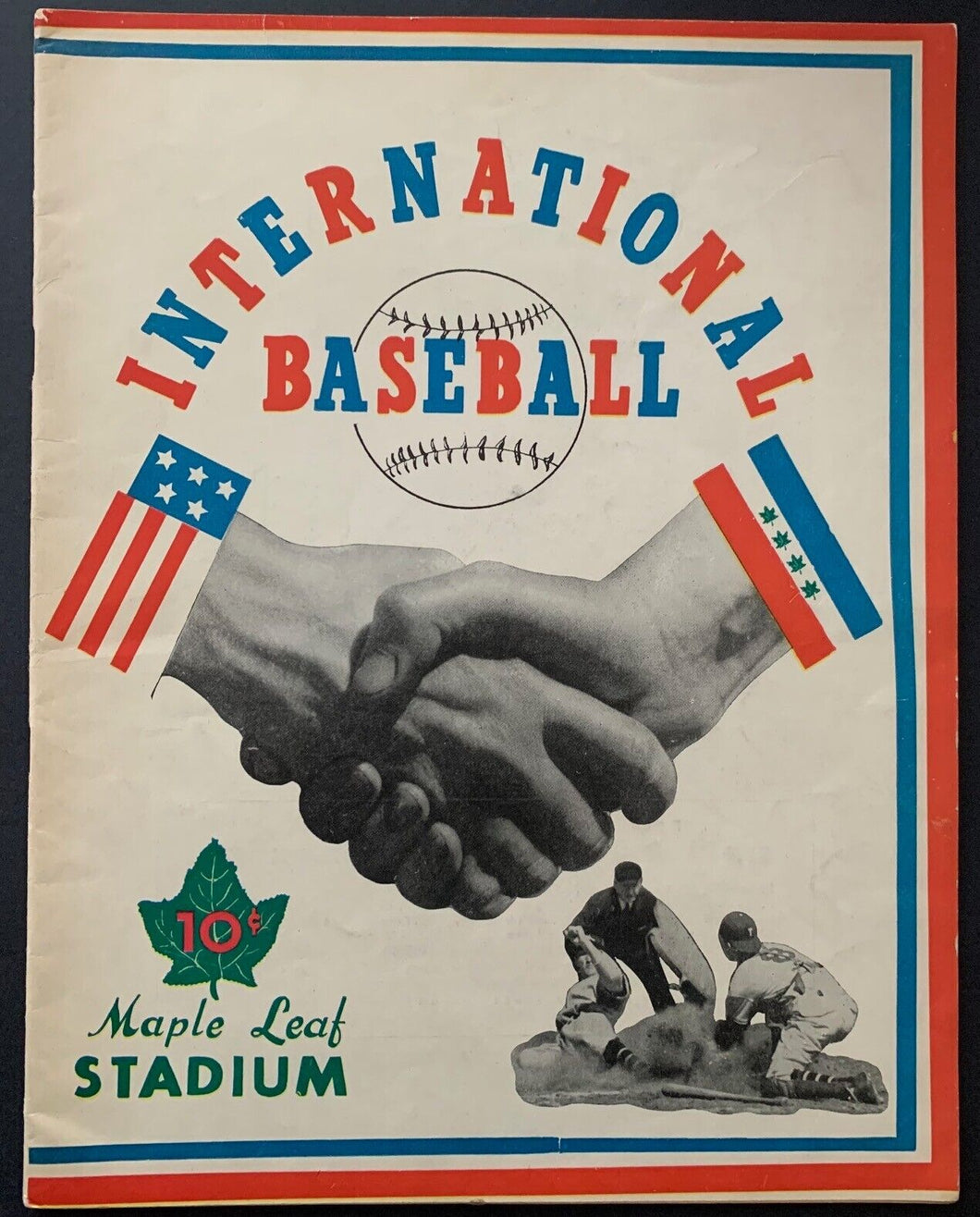 1942 Maple Leaf Stadium Baseball Program Maple Leafs vs Montreal Royals Vintage
