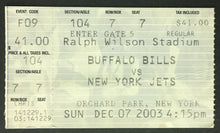 Load image into Gallery viewer, 2003 NFL Football Ralph Wilson Stadium Ticket Stub Buffalo Bills New York Jets
