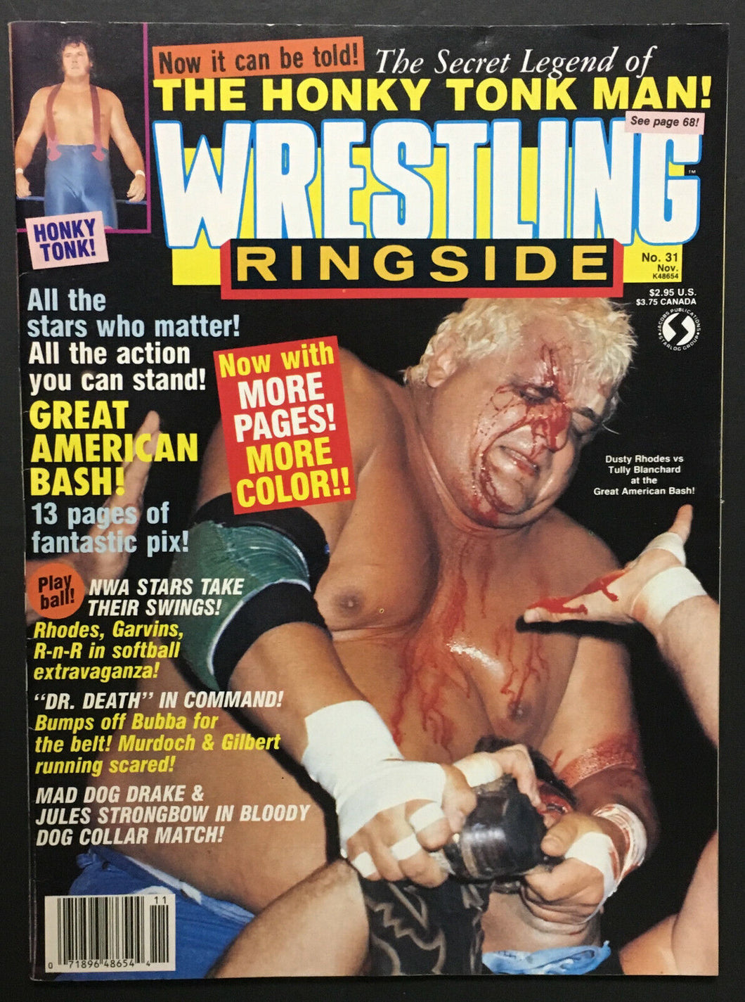 1987 Wrestling Ringside Magazine Honky Tonk Man Vintage WWF Photos Dingo Warrior
