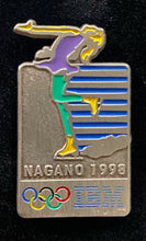 Load image into Gallery viewer, 1998 Nagano Winter Olympics Japan IBM Lapel Pin Set 4 Pins + Case Vintage
