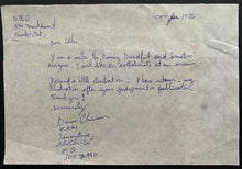 Load image into Gallery viewer, Denis Chaisson Comic Artist Original Letter Written To Penny Dreadful Editor
