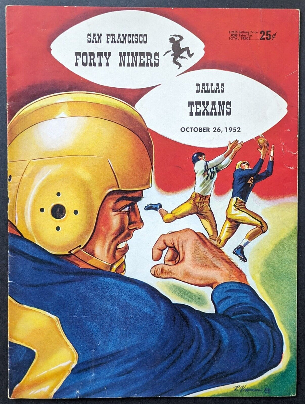 1952 Dallas Texans vs. San Francisco 49ers Vintage NFL Football Program Vtg
