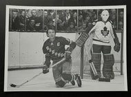 1970-71 Vintage Maple Leaf Gardens NHL Hockey Photo Bruce Gamble + Bob Nevin