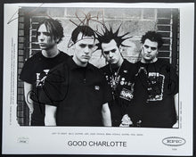 Load image into Gallery viewer, 2002 Good Charlotte Band Signed Epic Records Publicity Photo Autographed JSA
