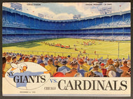 1959 NFL Program Yankee Stadium Chicago Cardinals New York Giants Football Vtg
