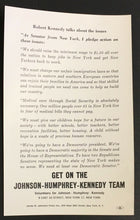 Load image into Gallery viewer, 1964 Robert Kennedy New York Senate Race Campaign Flyer + Facsimile Signature
