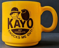 Promotional Circa 1950s Kayo Hot Chocolate Fire King Milk Glass Mug Vintage