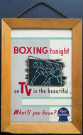 1960 Pabst Blue Ribbon PBR Advertising Sign Promoting Brands Boxing Sponsorship