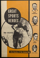 1954 Great Sports Heroes Book Red Grange Sammy Baugh Glenn Cunningham Vintage