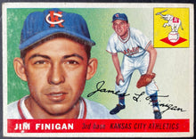 Load image into Gallery viewer, 1955 Topps Baseball #14 Jim Finigan Kansas City Athletics Vintage MLB Card
