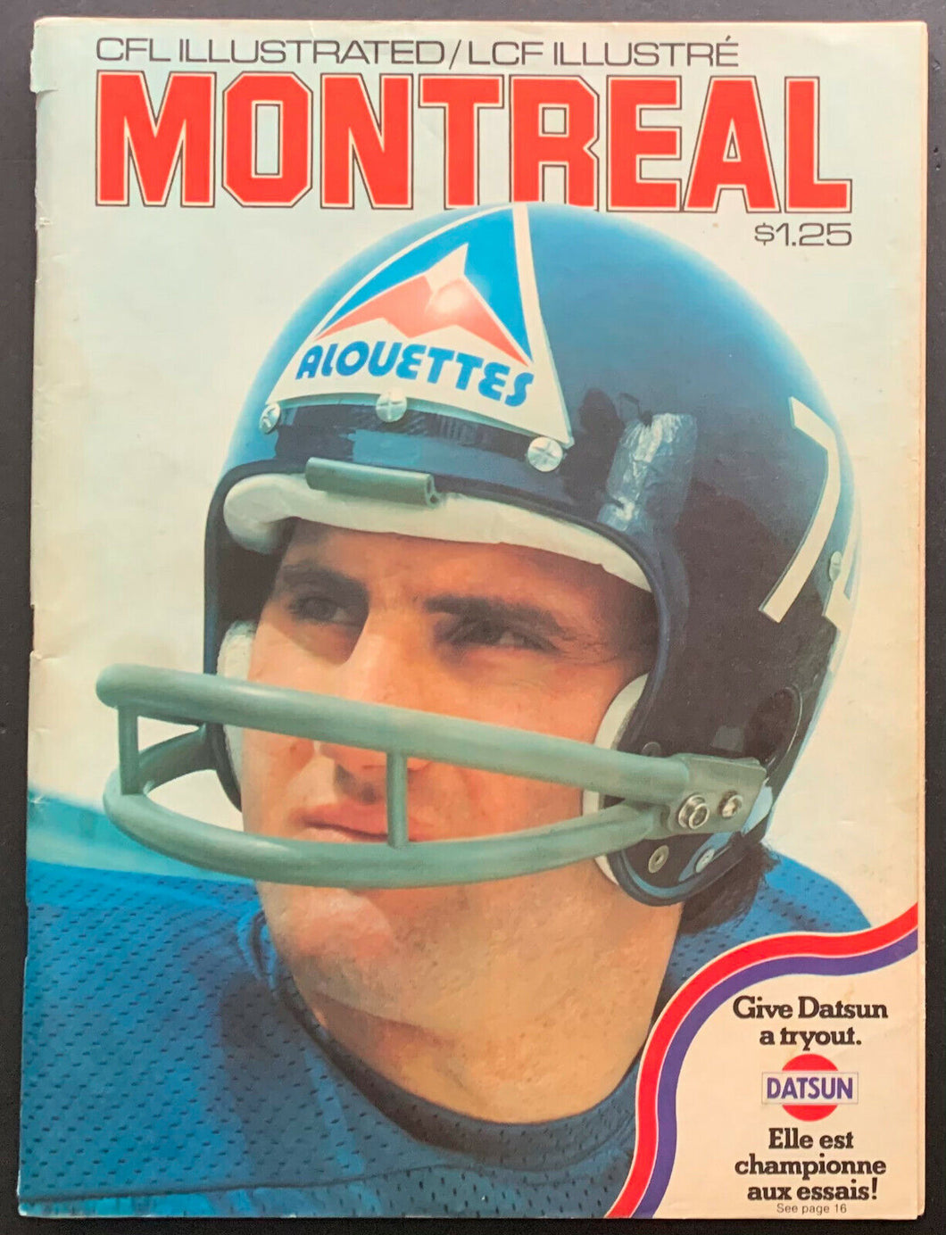 1974 Exhibition Stadium Toronto Argos vs Montreal Alouettes CFL Football Program