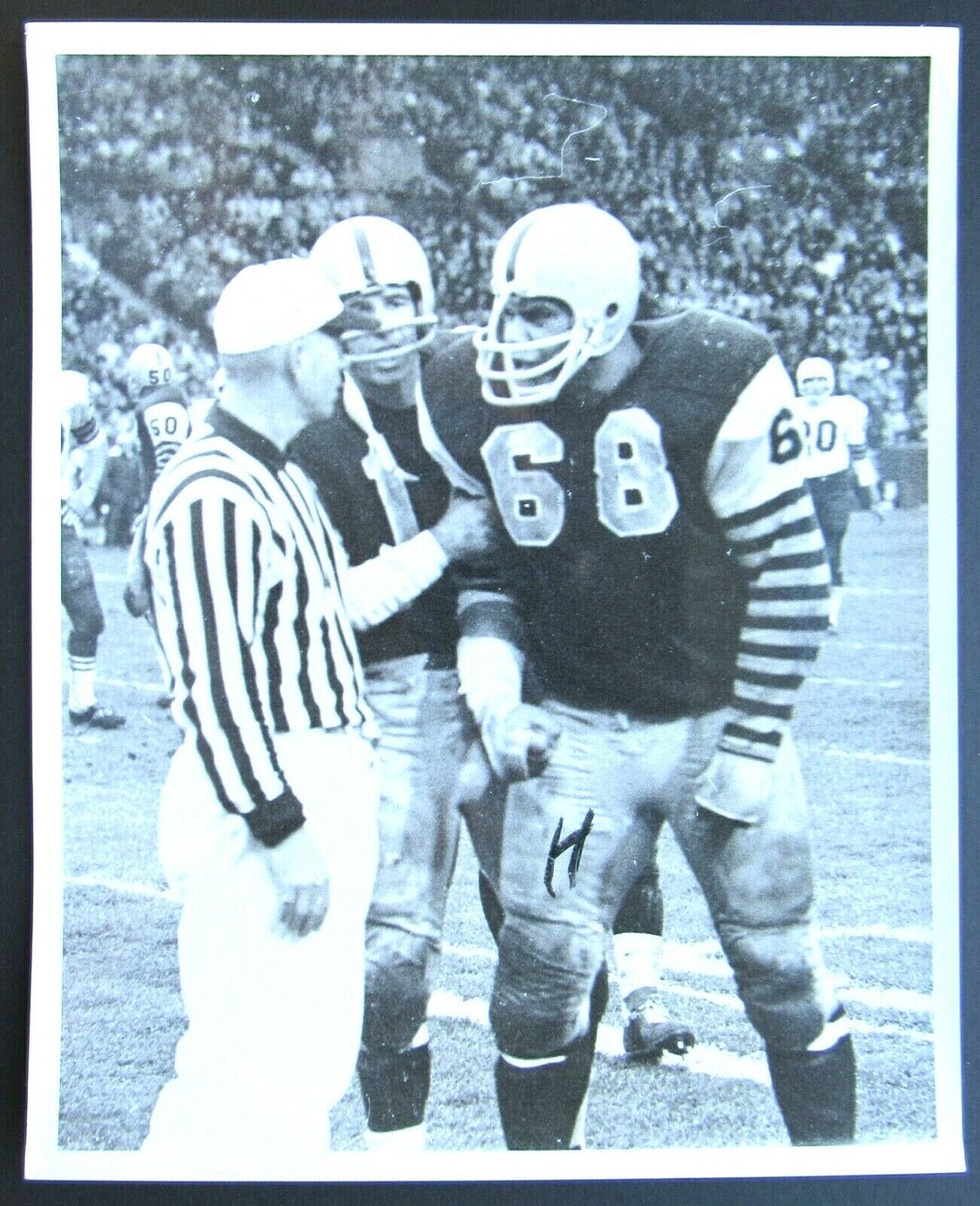 1960s CFL Football Hamilton Tiger Cats Press Photo Angelo Mosca & Bernie Faloney