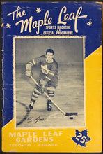 Load image into Gallery viewer, 1949 NHL Hockey Program Toronto Maple Leaf Sports Magazine Vs Detroit Red Wings
