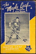 1949 NHL Hockey Program Toronto Maple Leaf Sports Magazine Vs Detroit Red Wings