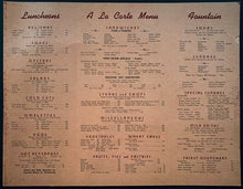 Load image into Gallery viewer, 1933-36 Vintage Original Kingsway Pharmacy Toronto Menu Canada Unfolded
