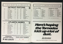 Load image into Gallery viewer, 1984 Maple Leaf Gardens NBA Program Tornados Host Atlanta Hawks Detroit Pistons
