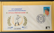 Load image into Gallery viewer, 1939 Babe Ruth Lou Gehrig Ty Cobb Joe DiMaggio First Day Covers St. Vincent MLB
