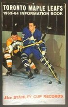 Load image into Gallery viewer, 1963-64 Toronto Maple Leafs Media Guide + Stanley Cup Records Vintage NHL Hockey
