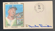 Load image into Gallery viewer, Vintage Postmarked 1984 Cachet Brooklyn Dodger Duke Snider Autographed Signed
