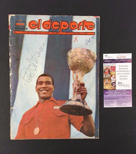 Load image into Gallery viewer, 1972 Teofilo Stevenson Auto Cuban Publication Of Performance In Olympics JSA
