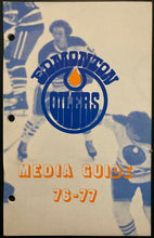 Load image into Gallery viewer, 1976-77 Vintage WHA Hockey Edmonton Oilers Media Guide Norm Ullman Glen Sather

