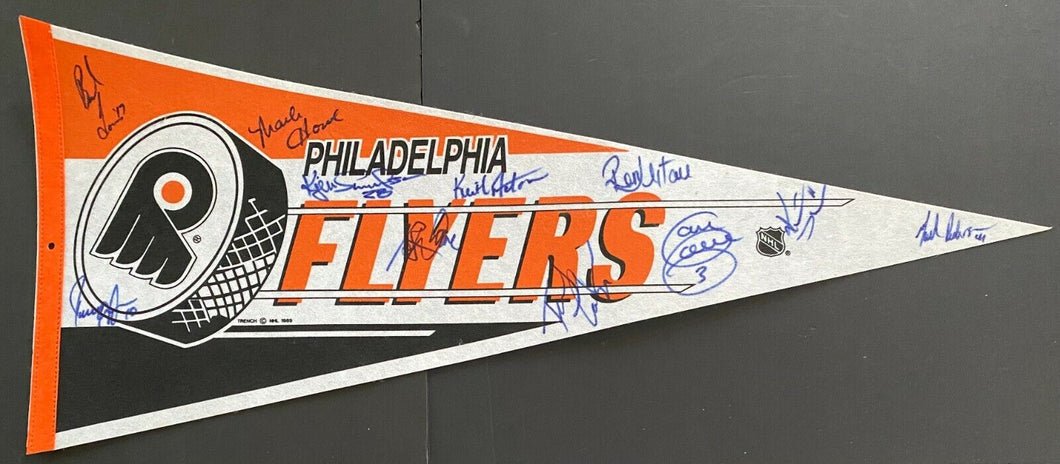 1990 Signed NHL Hockey Philadelphia Flyers Pennant Autographed Mark Howe Vintage