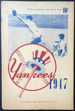 Load image into Gallery viewer, 1947 New York Yankees Babe Ruth Day Program MLB Baseball Washington Senators VTG
