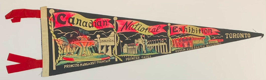 1950's CNE Canadian National Exhibition Felt Pennant Vtg Toronto Princess Gate