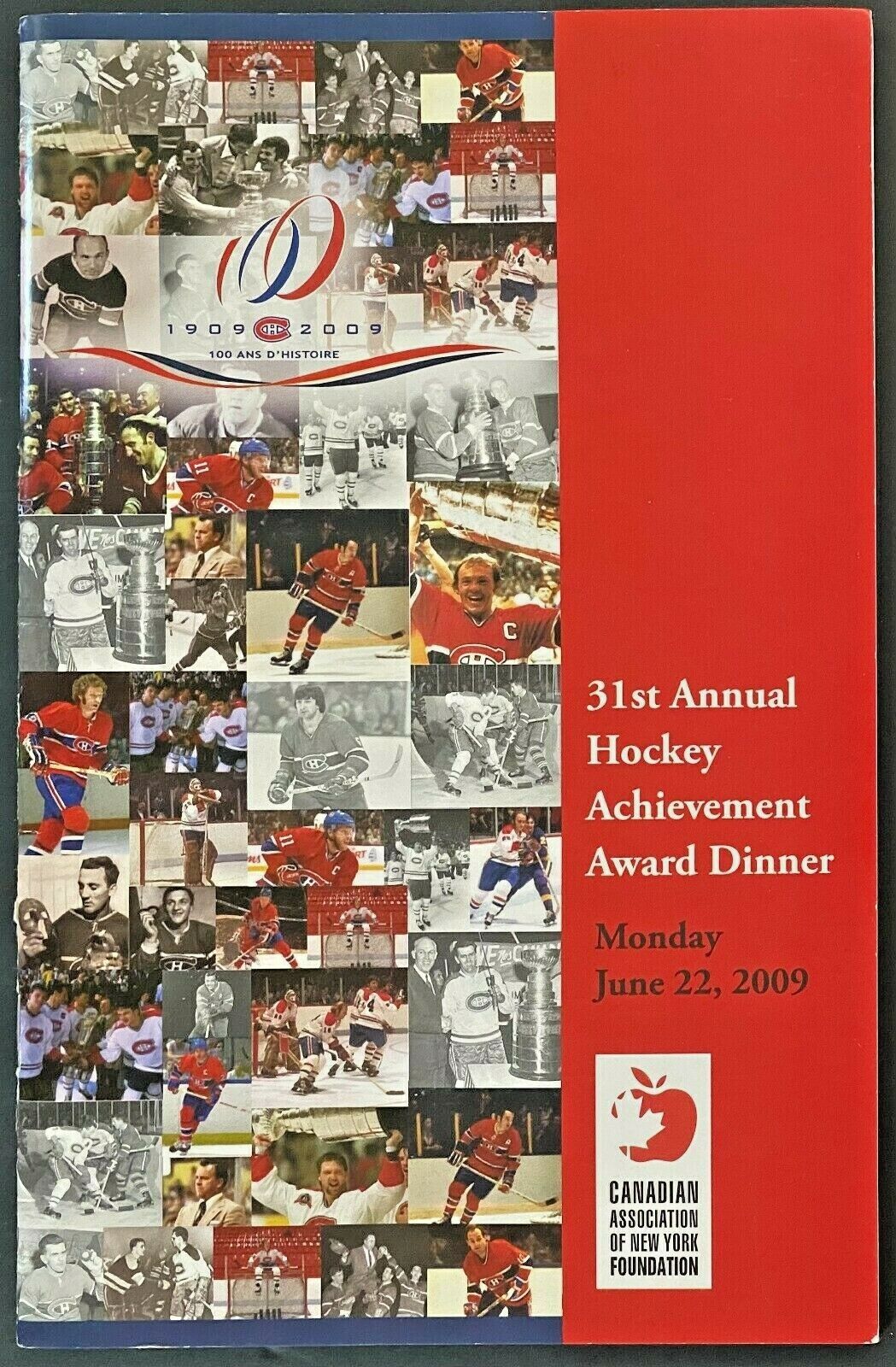 2009 Canadian Association of New York Awards Program Montreal Canadiens 100th