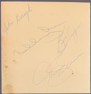 Vintage Boston Bruins NHL Hockey Autographed Card + Mounted Photo x4 Orr Hodge +