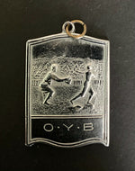 1922 Vintage Chrome Plated Sterling Silver Baseball Medal Vtg Antique
