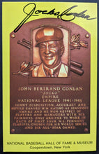 Load image into Gallery viewer, Jocko Conlan Signed MLB Hall Of Fame Plaque Autographed Postcard Umpire JSA
