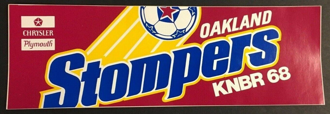 Vintage Oakland Stompers KNBR 68 Bumper Sticker Decal Chrysler NASL Soccer