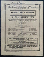 1935 British Greyhound Racing Program Empire Stadium Wembley Vintage England