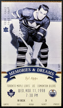 Load image into Gallery viewer, 1998 Maple Leaf Gardens Final Season Ticket Stub Toronto vs. Edmonton Syl Apps
