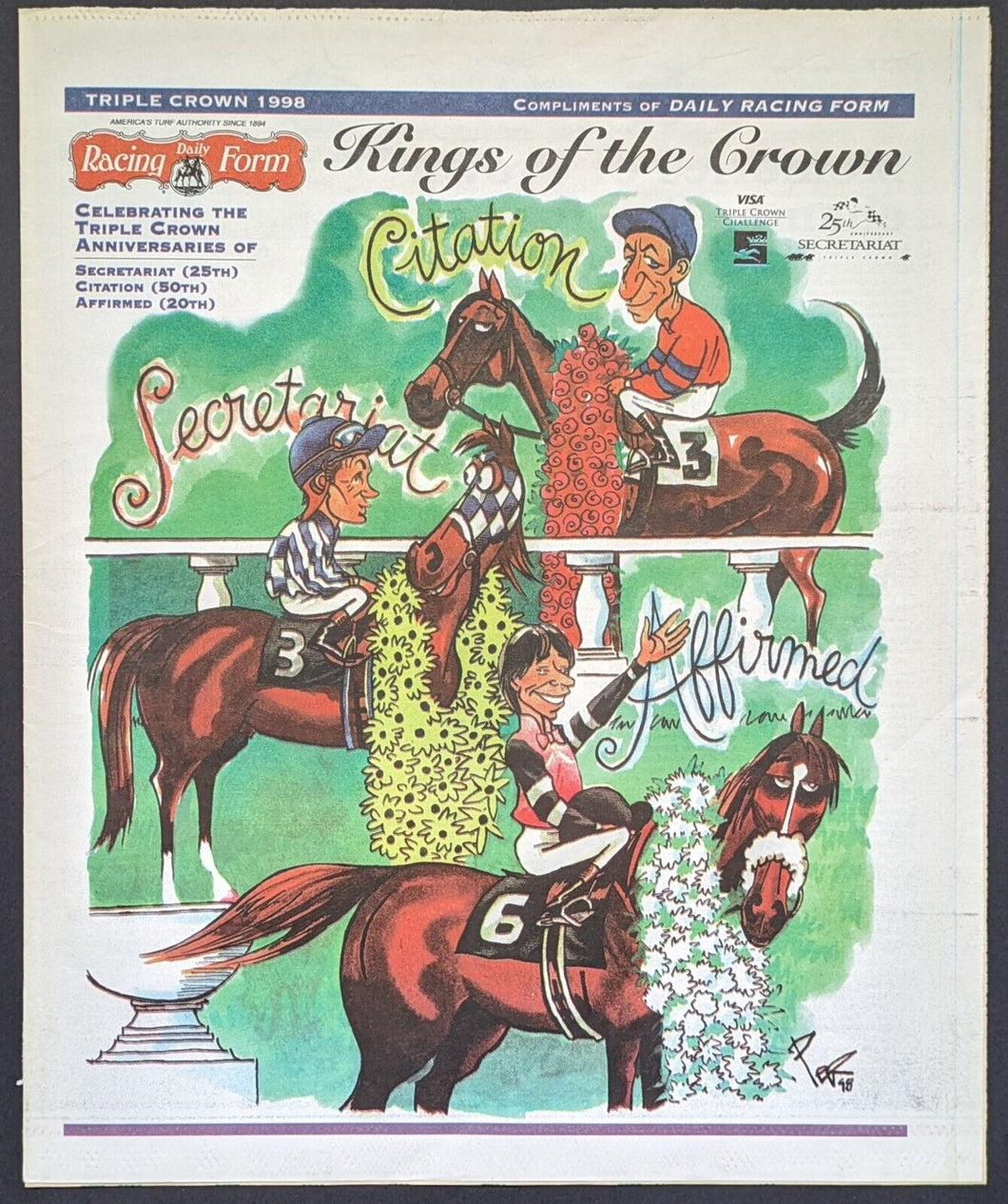 1998 Special Racing Daily Form Secretariat 25th Anniversery Citation Affirmed