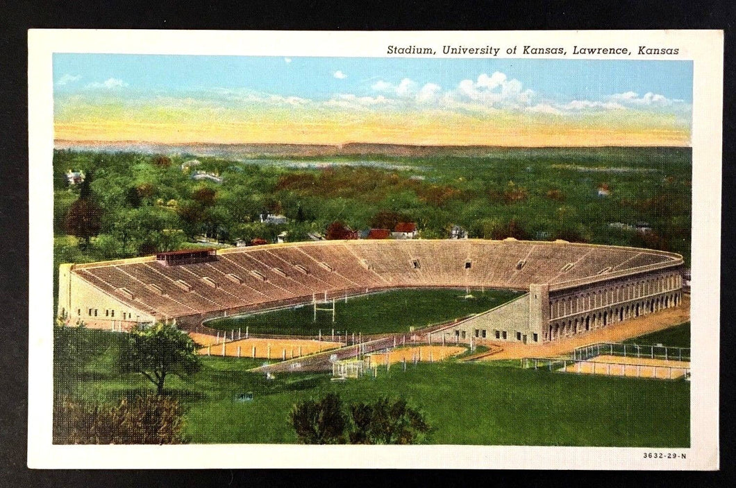 1940's Kansas Stadium Football Track and Field Vintage Postcard