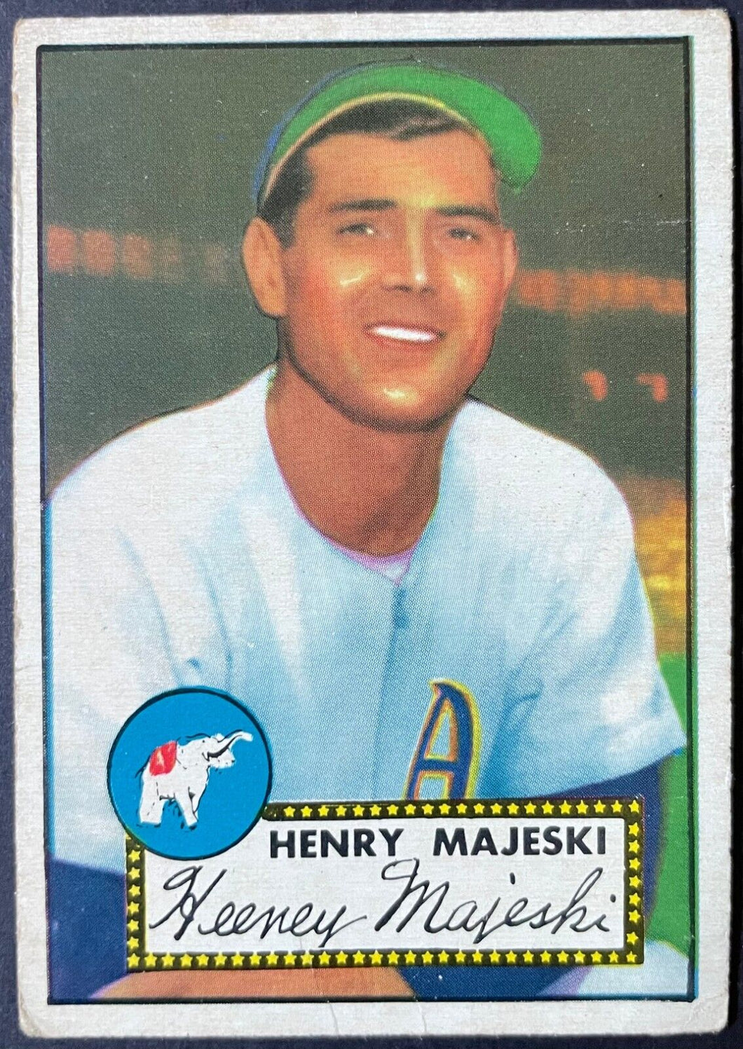 1952 Topps Baseball Henry Majeski #112 Philadelphia Athletics MLB Card Vintage